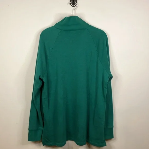 J Crew Factory green button collar sweatshirt - Picture 4 of 8